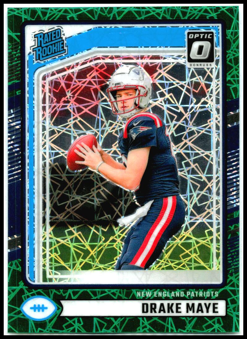 2024 Donruss Optic Rated Rookies Preview Green Velocity #379 Drake Maye Rookie