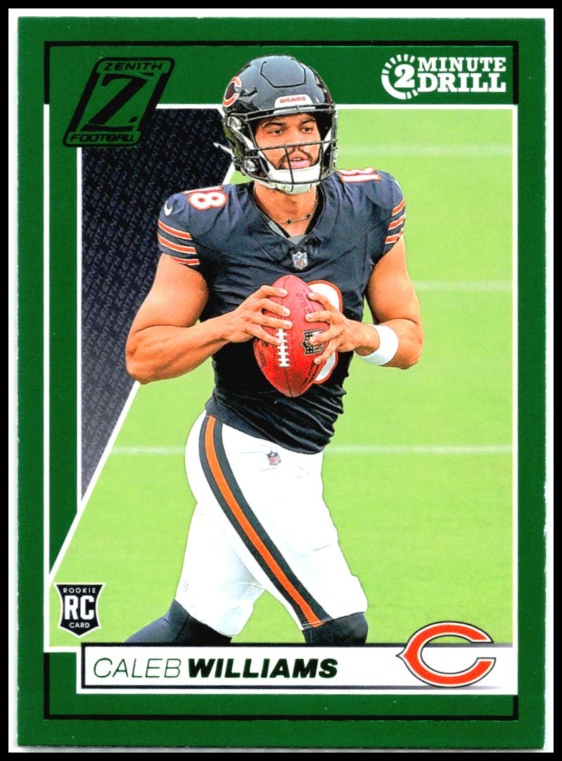 2024 Panini Zenith Two Minute Drill #101 Caleb Williams Rookie Chicago Bears