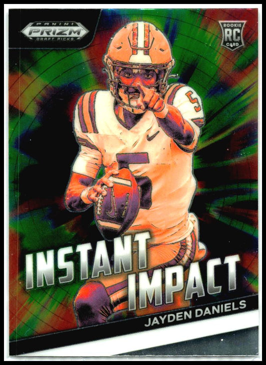 2024 Prizm Draft Picks Green Instant Impact #II-JD Jayden Daniels Washington