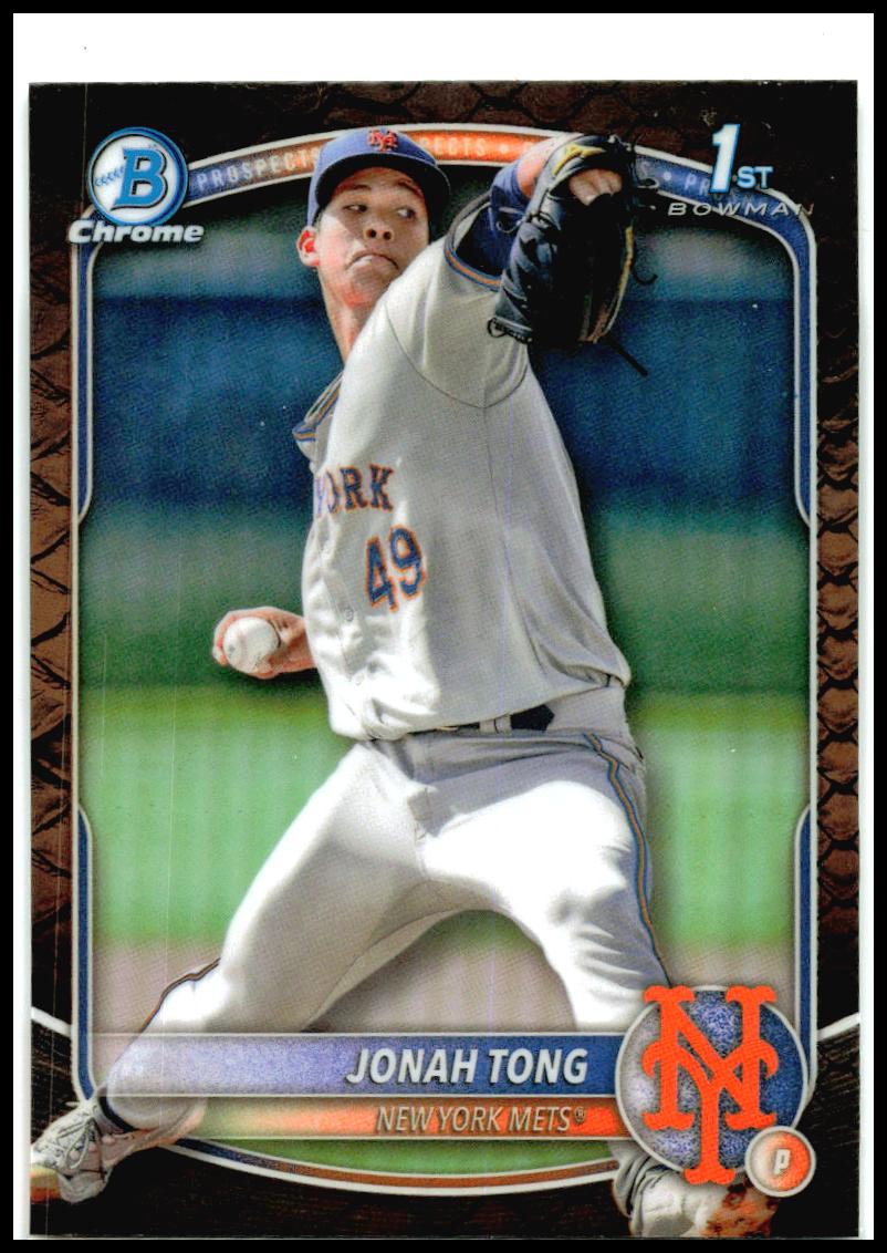 2025 Bowman Chrome Prospects Reptilian Refractor #BCP-105 Jonah Tong Mets
