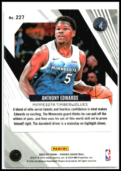 2023-24 Panini Phoenix Phoenix Blue Ice #227 Anthony Edwards Minnesota