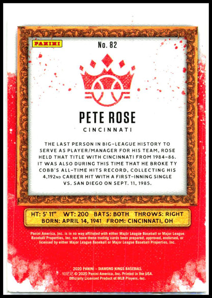 2020 Panini Diamond Kings #82 Pete Rose Cincinnati Reds