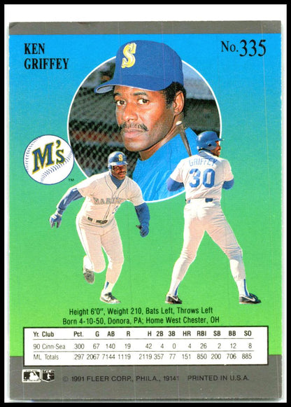 1991 Ultra #335 Ken Griffey Seattle Mariners