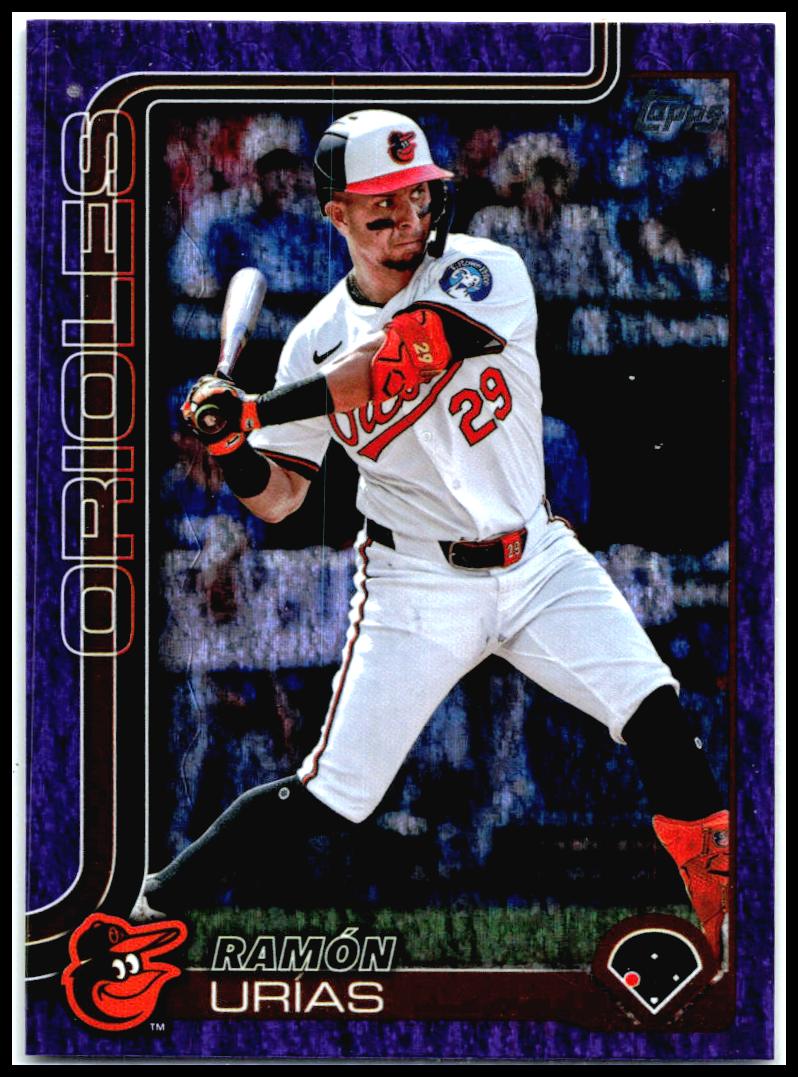 2025 Topps Purple Holo Foil #380 Ramón Urías #/250 Baltimore Orioles