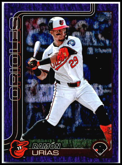 2025 Topps Purple Holo Foil #380 Ramón Urías #/250 Baltimore Orioles