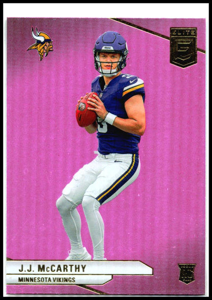2024 Donruss Elite Pink #105 J.J. McCarthy Rookie Minnesota Vikings