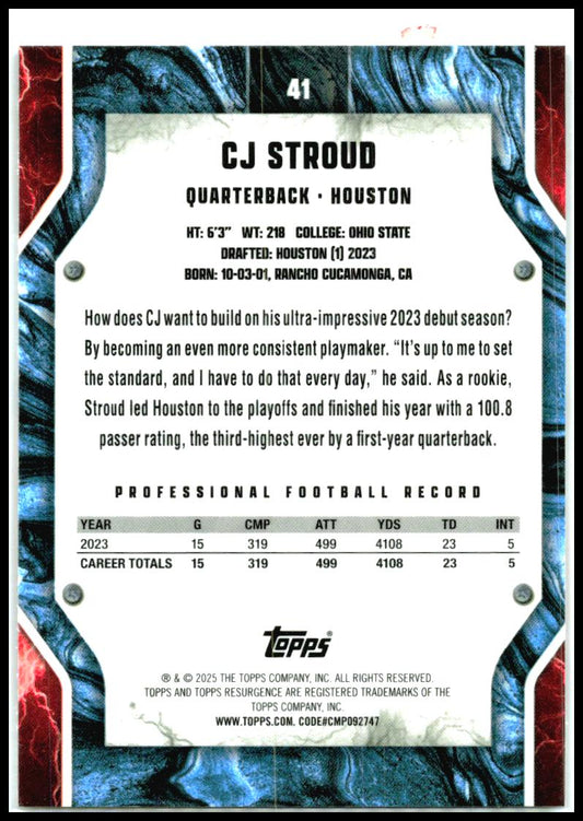 2024 Topps Resurgence #41 CJ Stroud Houston Texans