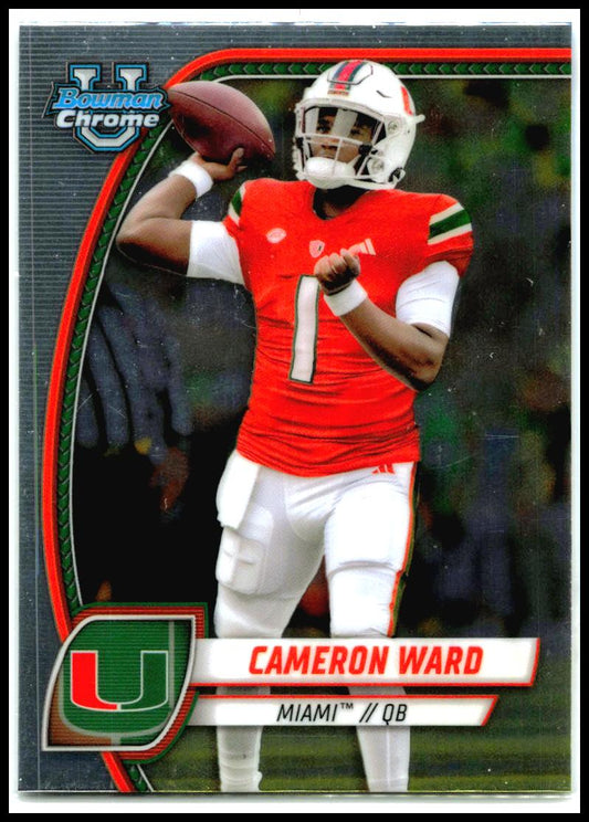 2024 Bowman University Chrome #38 Cameron Ward Miami Hurricanes