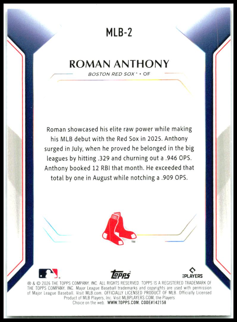 2026 Topps Topps Collector Kit #MLB-2 Roman Anthony Boston Red Sox