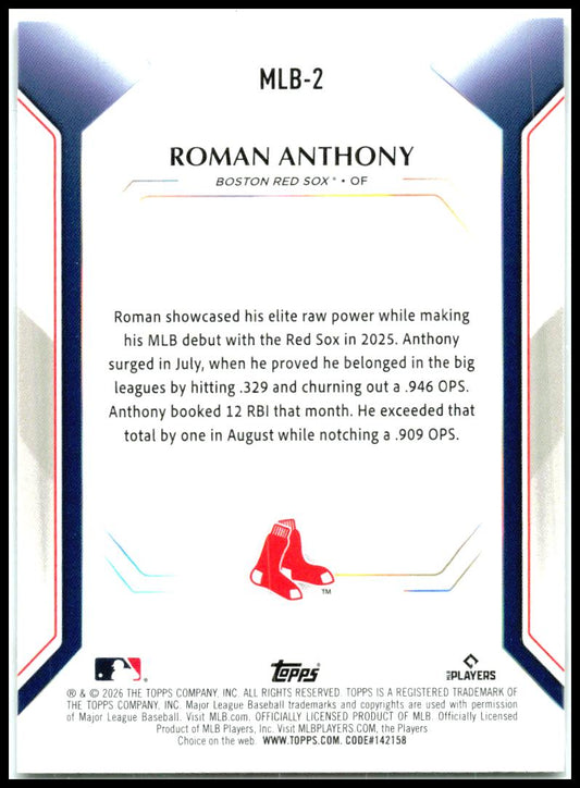 2026 Topps Topps Collector Kit #MLB-2 Roman Anthony Boston Red Sox