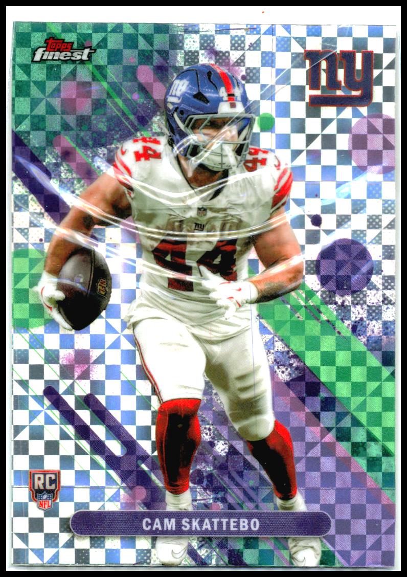 2025 Topps Finest X-Fractor #18 Cam Skattebo Giants