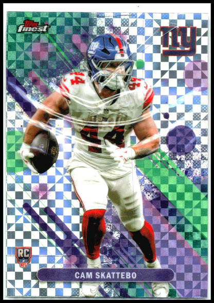 2025 Topps Finest X-Fractor #18 Cam Skattebo Giants