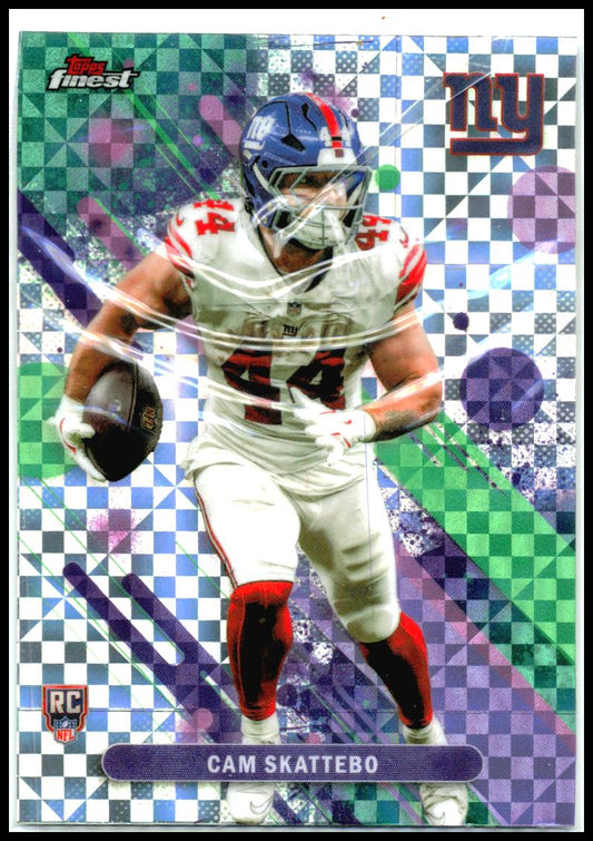 2025 Topps Finest X-Fractor #18 Cam Skattebo Giants