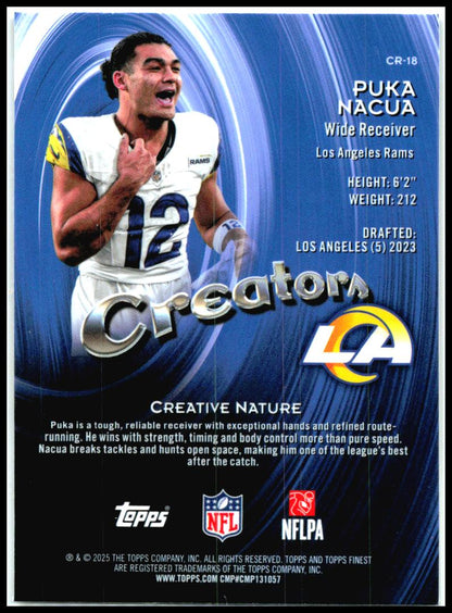 2025 Finest Creators #CR-18 Puka Nacua Los Angeles Rams