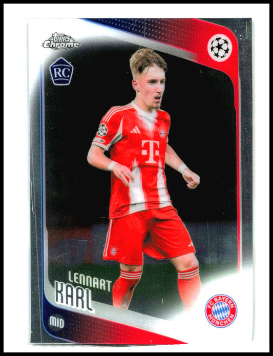 2025-26 Topps Chrome UEFA Club #187 Lennart Karl Rookie FC Bayern Munchen