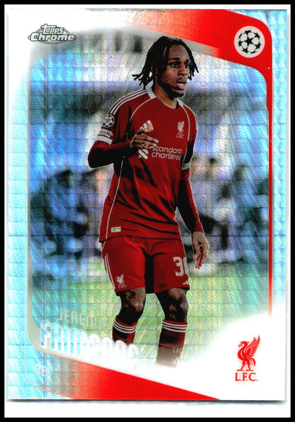 2025-26 Topps Chrome UEFA Club Prism #6 Jeremie Frimpong Liverpool