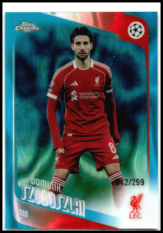 2025-26 Topps Chrome UEFA Club Teal Lava Refractor #78 Dominik Szoboszlai