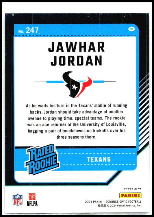 2024 Donruss Optic Holo #247 Jawhar Jordan Houston Texans