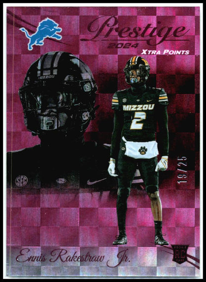 2024 Panini Prestige Xtra Points Pink #/25 #323 Ennis Rakestraw Rookie Lions