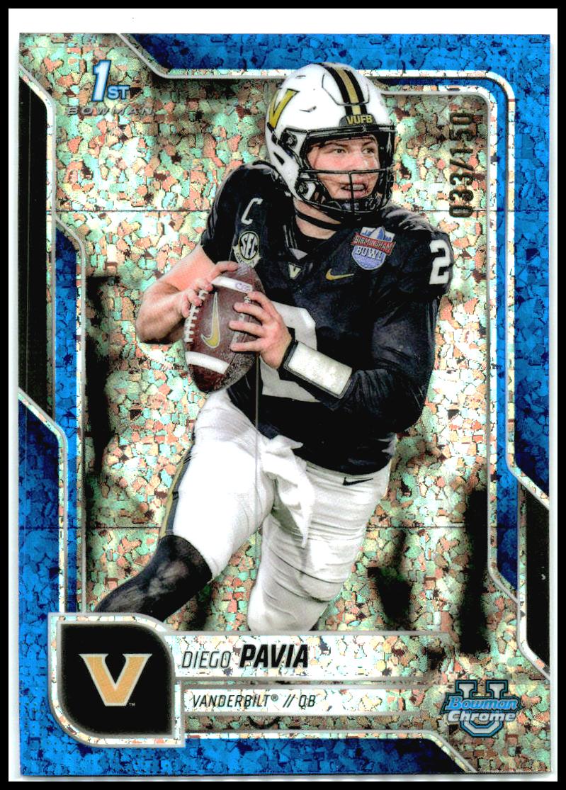 2025 Bowman University Chrome Blue Mini-Diamond Refractor #190 Diego Pavia