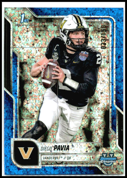 2025 Bowman University Chrome Blue Mini-Diamond Refractor #190 Diego Pavia