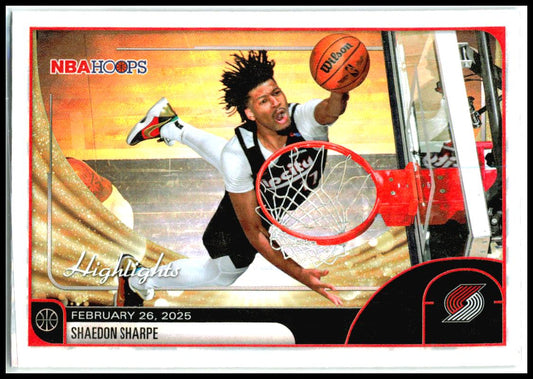 2025-26 Hoops #267 Shaedon Sharpe Portland Trail Blazers
