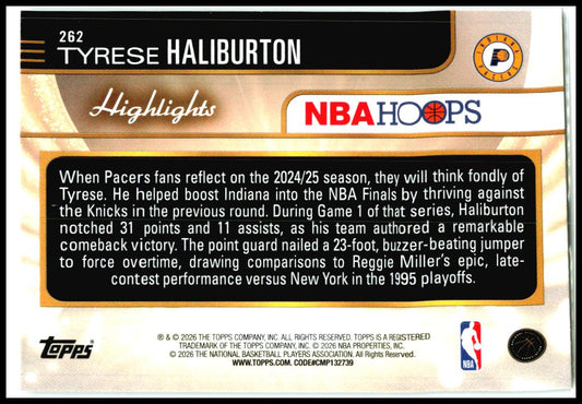 2025-26 Hoops highlights #262 Tyrese Haliburton