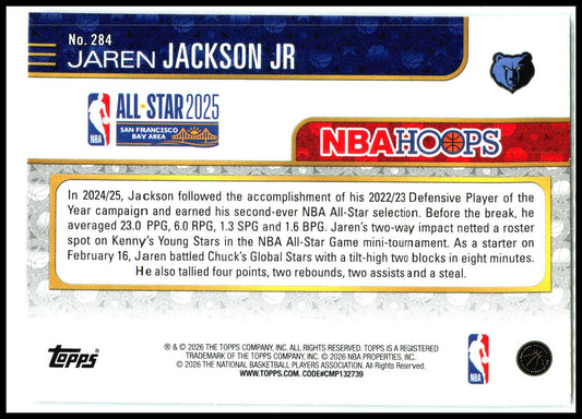 2025-26 Hoops all-star 2025 #284 Jaren Jackson Jr.