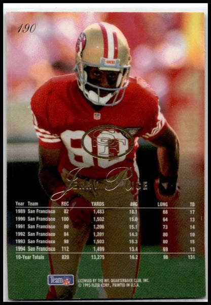 1995 Flair #190 Jerry Rice San Francisco 49ers