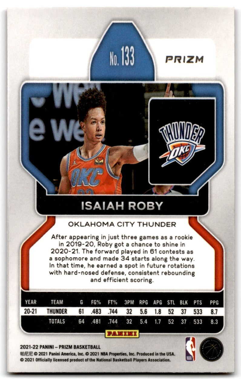 2021-22 Prizm Pink Cracked Ice isaiah Roby Oklahoma City Thunder #133