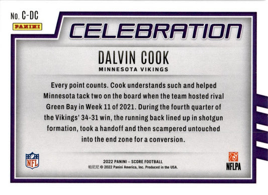 2022 Score Celebration #C-DC Dalvin Cook Minnesota Vikings
