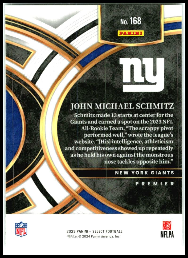 2023 Panini Select #168 John Michael Schmitz New York Giants