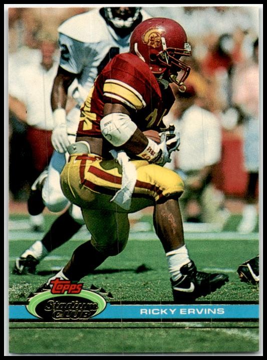 1991 Stadium Club #353 Ricky Ervins Rookie Washington Redskins