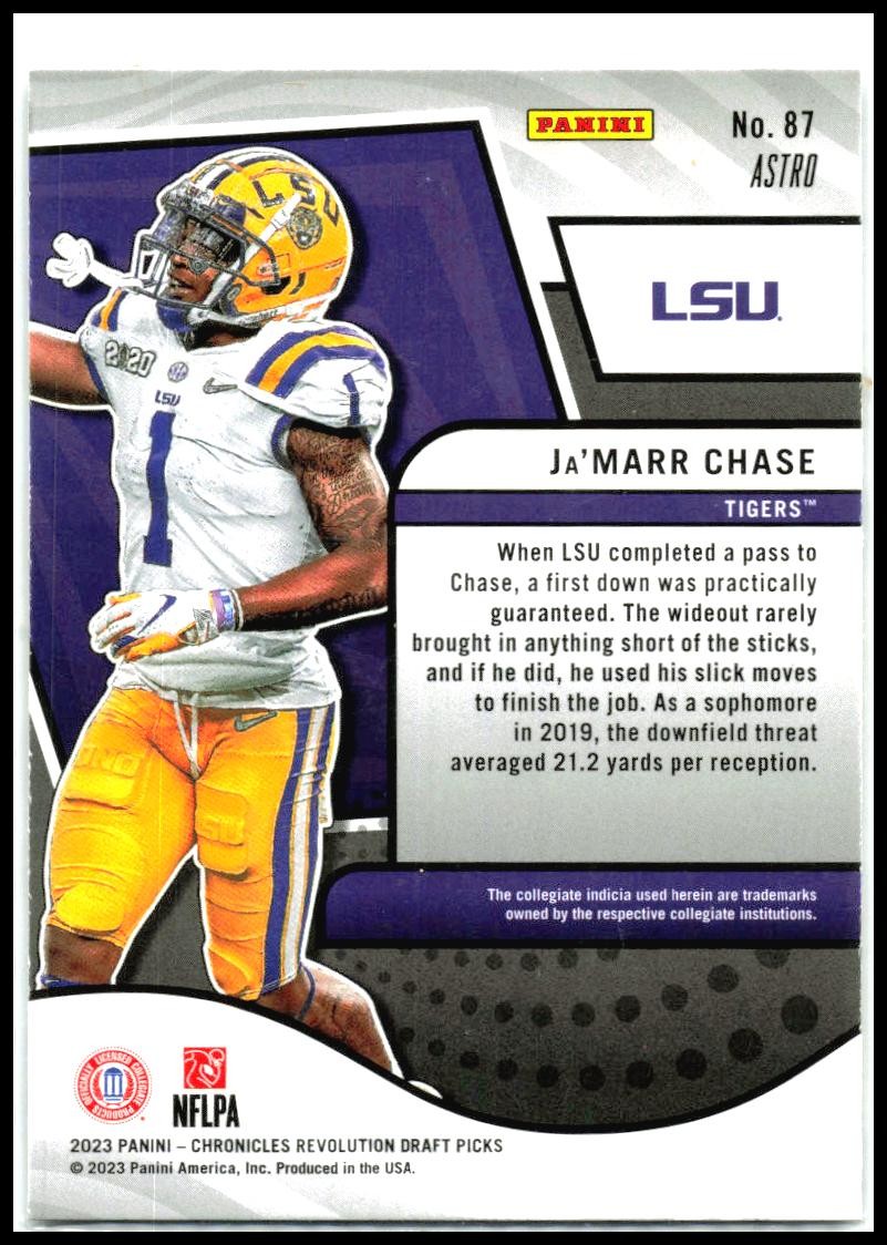 2023 Panini Chronicles Draft Picks Revolution Astro #87 Ja'Marr Chase LSU Tigers