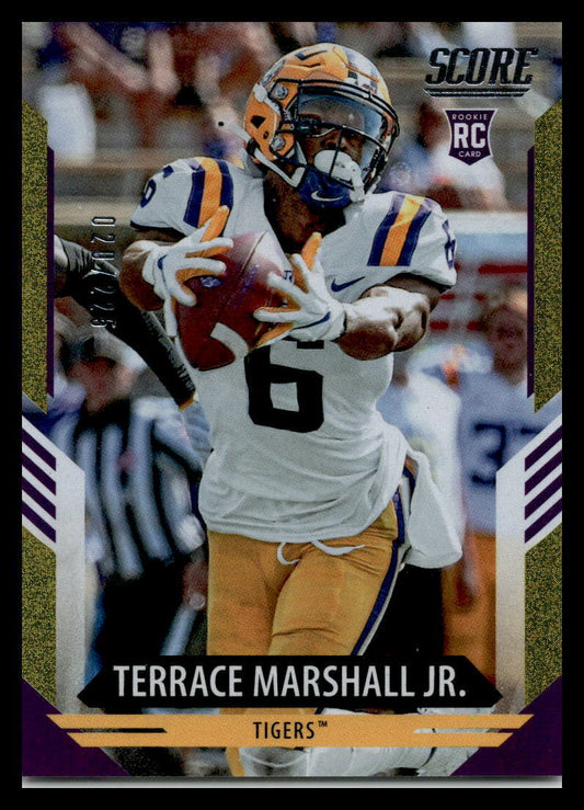2021 Score Gold Dot #328 Terrace Marshall Jr. Rookie 020/225 Carolina Panthers
