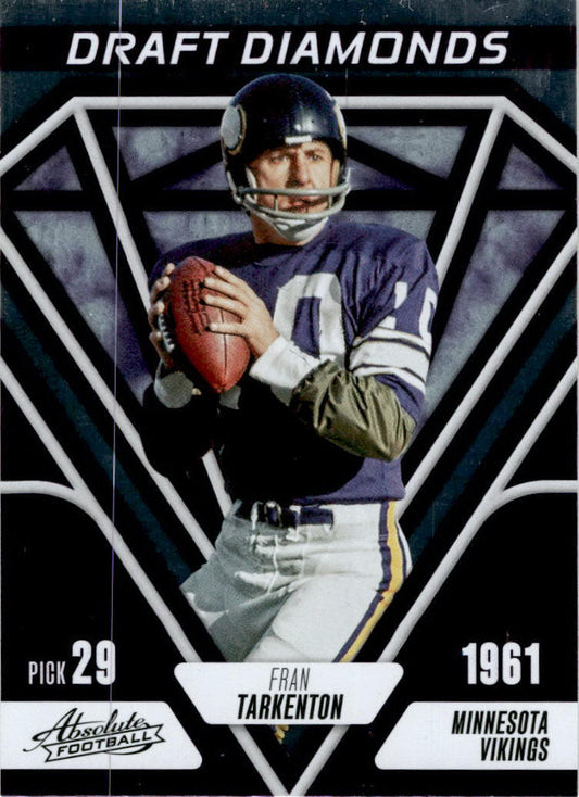 2023 Panini Absolute Draft Diamonds #DD-17 Fran Tarkenton Minnesota Vikings