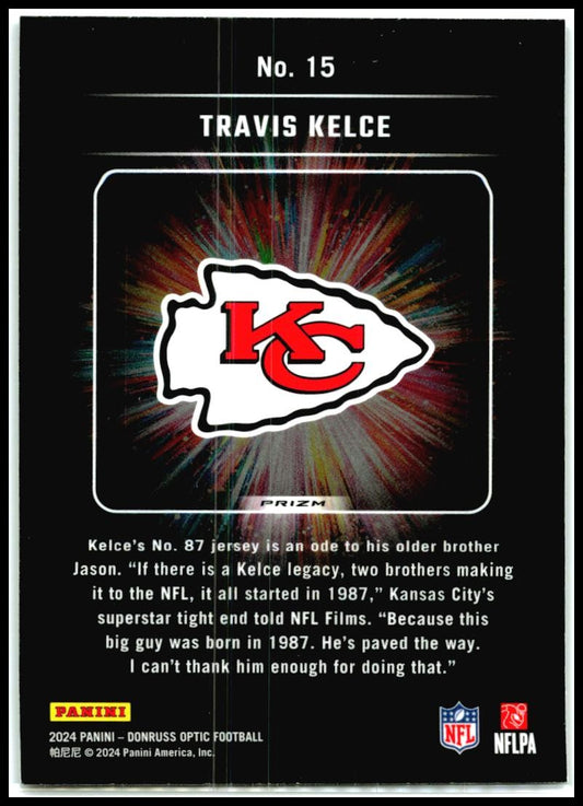 2024 Donruss Optic Light It Up #15 Travis Kelce Kansas City Chiefs