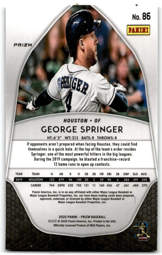 2020 Panini Prizm George Springer Houston Astros #86