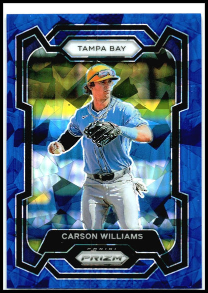 2024 Panini Prizm Blue Ice Prizms #77 Carson Williams Tampa Bay Rays