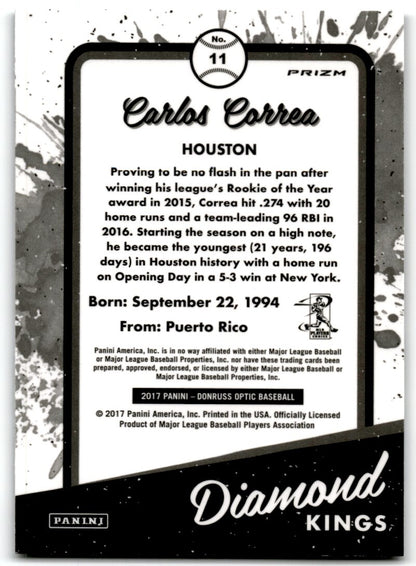 2017 Panini Donruss Optic Diamond Kings Carlos Correa Houston Astros #11