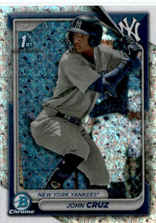 2024 Bowman Chrome Prospects Mini-Diamond Refractors #BCP-77 John Cruz Yankees