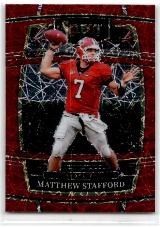 2022 Panini Select Draft Picks Red Lazer Prizm #67 Matthew Stafford Bulldogs