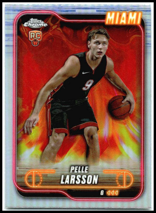 2024-25 Topps Chrome Refractor #166 Pelle Larsson Rookie Miami Heat