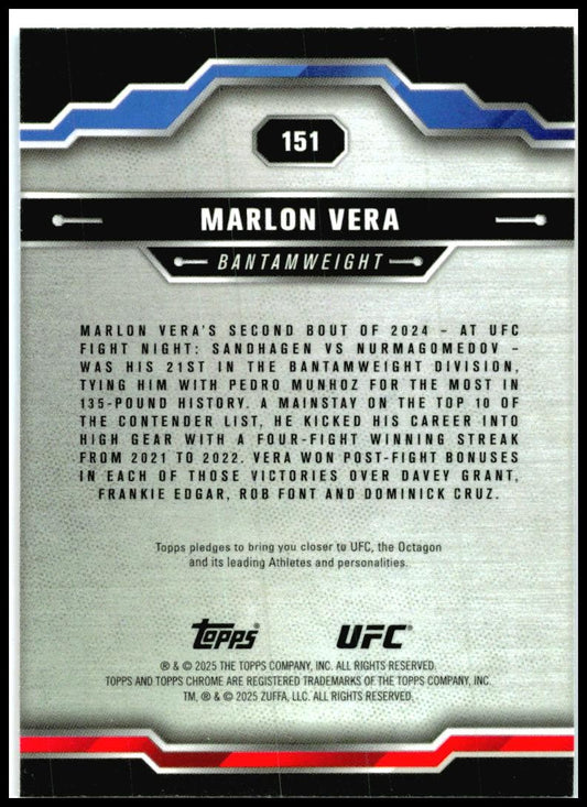 2025 Topps Chrome UFC Red Blue #151 Marlon Vera