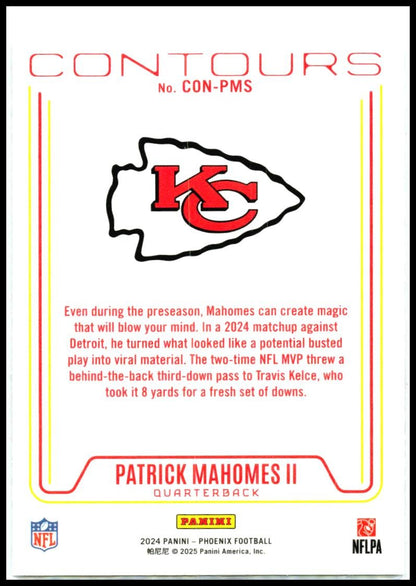 2024 Panini Phoenix Contours #CON-PMS Patrick Mahomes II Kansas City Chiefs