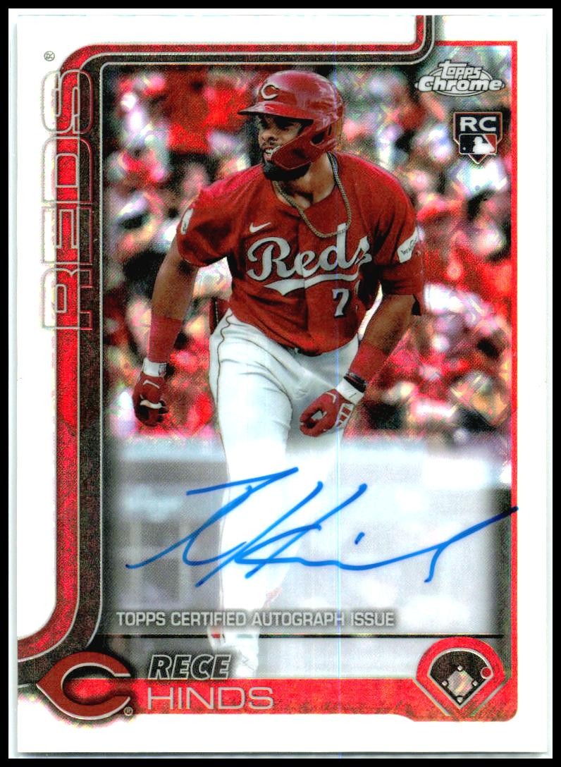 2025 Topps Chrome Rookie Auto Logofractor #RA-RH Rece Hinds Auto Cincinnati Reds