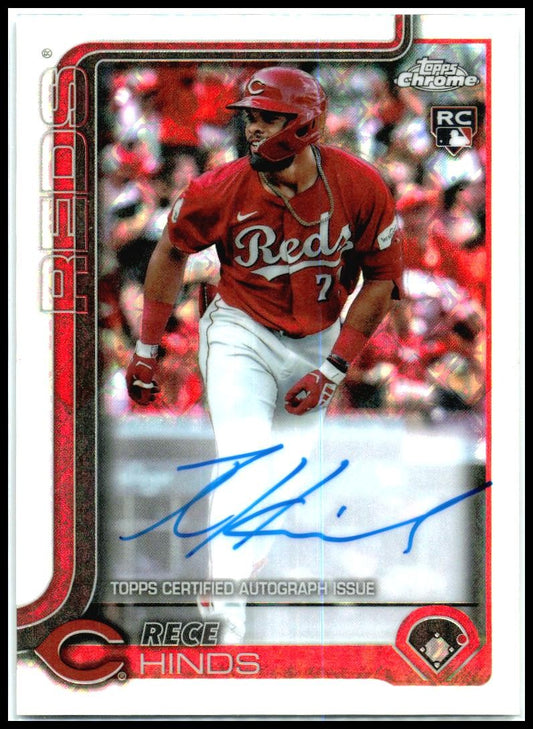 2025 Topps Chrome Rookie Auto Logofractor #RA-RH Rece Hinds Auto Cincinnati Reds