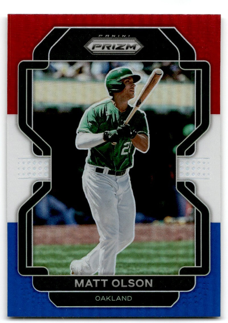 2022 Panini Prizm Red White Blue Matt Olson Oakland Athletics #148