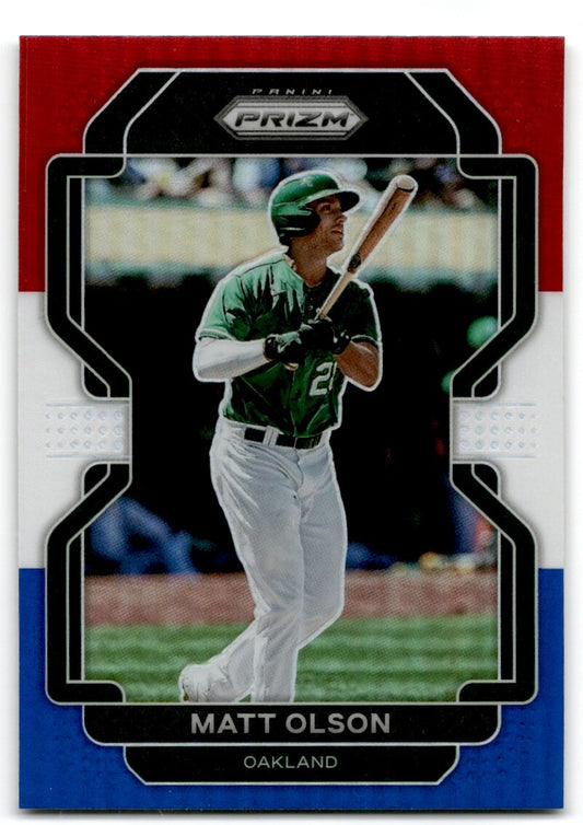 2022 Panini Prizm Red White Blue Matt Olson Oakland Athletics #148