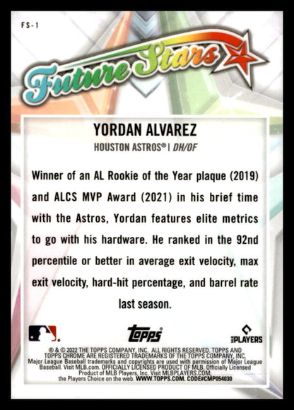 2022 Topps Chrome - Future Stars #FS-1 Yordan Alvarez